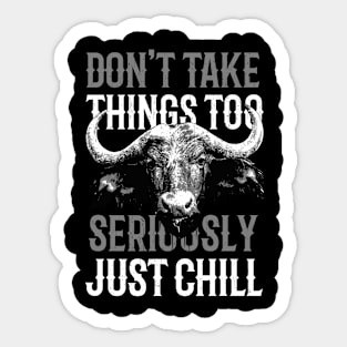 Water Buffalo - Just Chill Cool Design Sticker